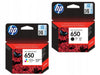 Original HP 650 (Combo) Black/Tri-color Ink Cartridges - (CZ101AE + CZ102AE)