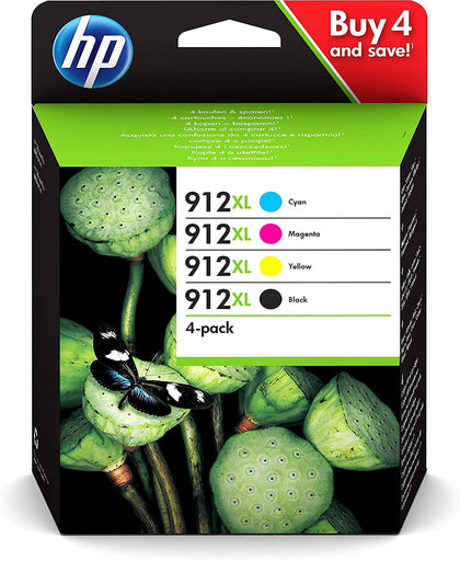 HP 912XL 4-pack Black/Cyan/Magenta/Yellow Original Ink Cartridges