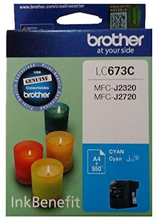 Brother Ink Cartridge, Cyan, LC-673C